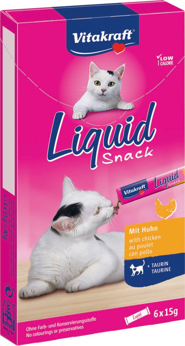 Cat liquid snack kylling, taurin 6x15 g