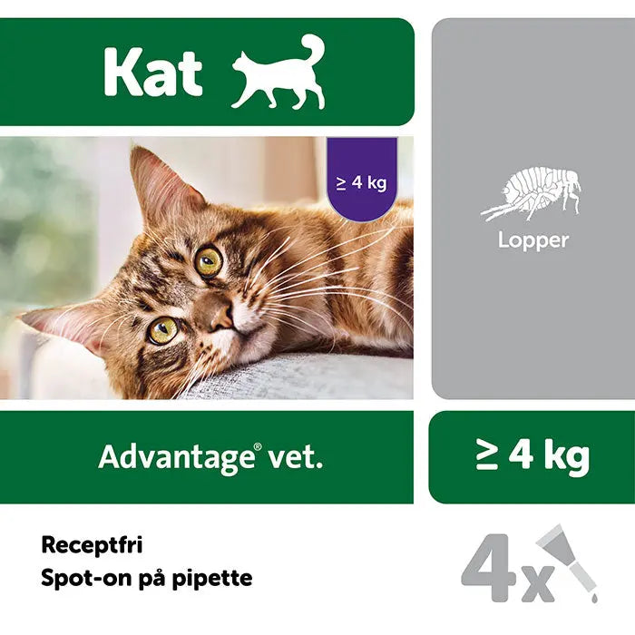 ADVANTAGE VET Loppemiddel kat under 4 kg - 4x0,4 ml