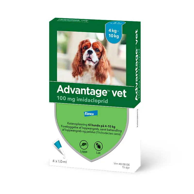 ADVANTAGE VET Loppemiddel hund 4-10 kg - 4x1,0 ml