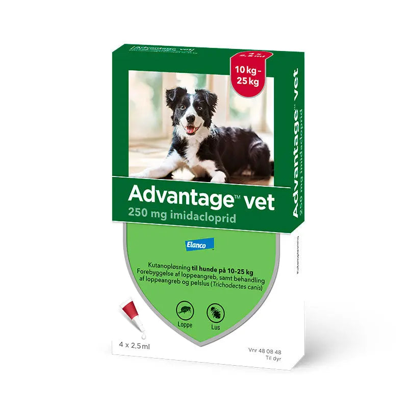 ADVANTAGE VET Loppemiddel hund 10-25 kg - 4x2,5 ml