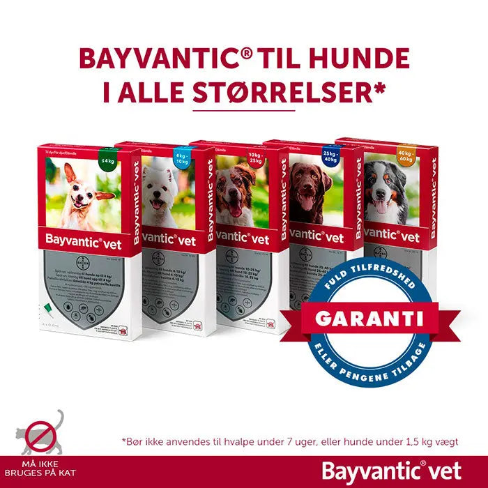 BAYVANTIC VET Flåt- & loppemiddel hund under 4 kg - 4x0,4ml