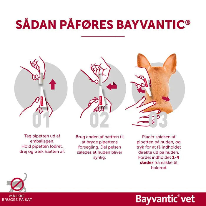 BAYVANTIC VET Flåt- & loppemiddel hund 25-40 kg - 4x4,0 ml