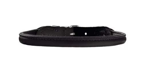 Læder rund halsbånd Elg 38-42 cm 8 mm bred sort
