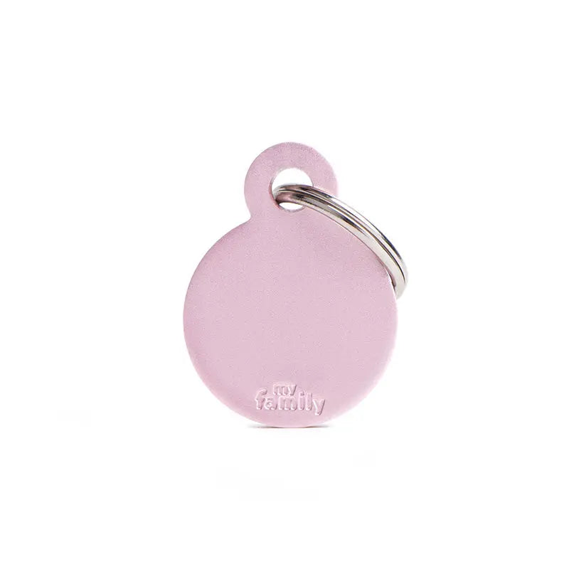 Navnetegn cirkel small 2,85x2,15 cm pink