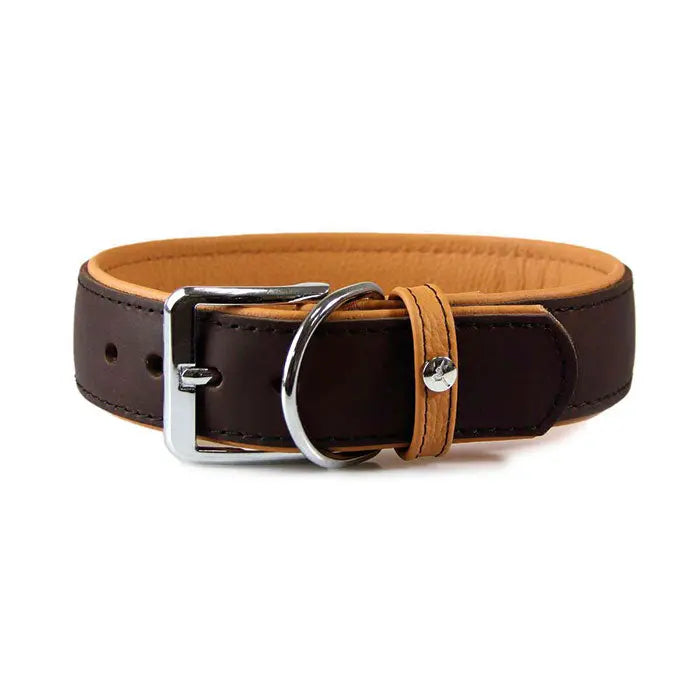 Læder halsbånd Vancouver 23-29 cm mocca