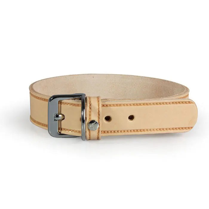 Læder halsbånd Weinheim 42-48 cm sand bred