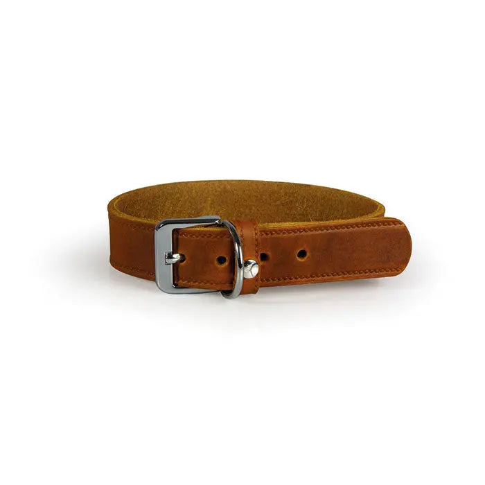 Læder halsbånd Weinheim 37-42 cm brun bred