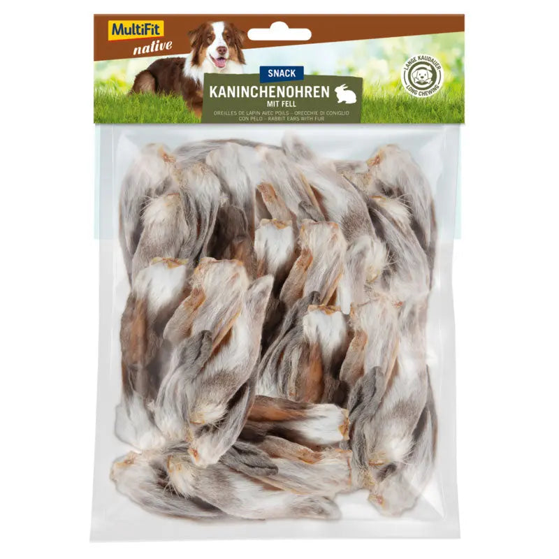 Native kaninøre med pels 100g