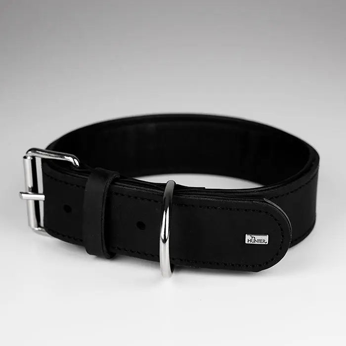Læderhalsbånd Okse L-XL 70 cm sort