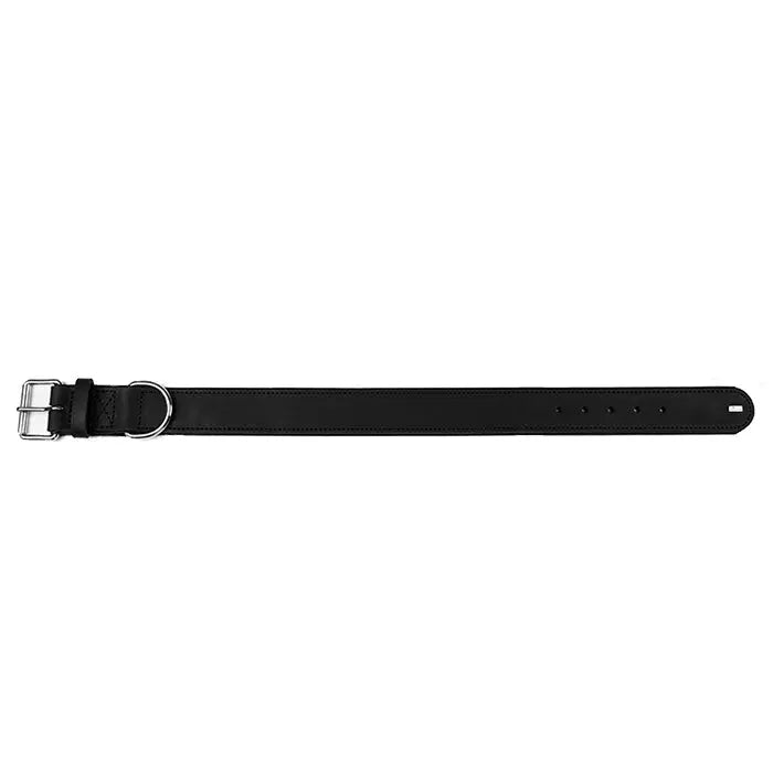 Læderhalsbånd Okse XL 80 cm sort