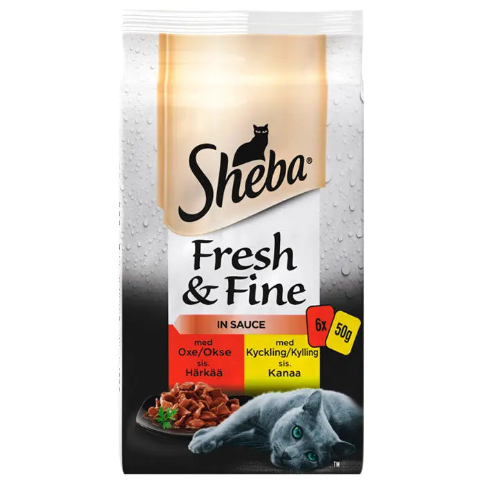 Sheba Fresh & Fine Okse og kylling 6x50g
