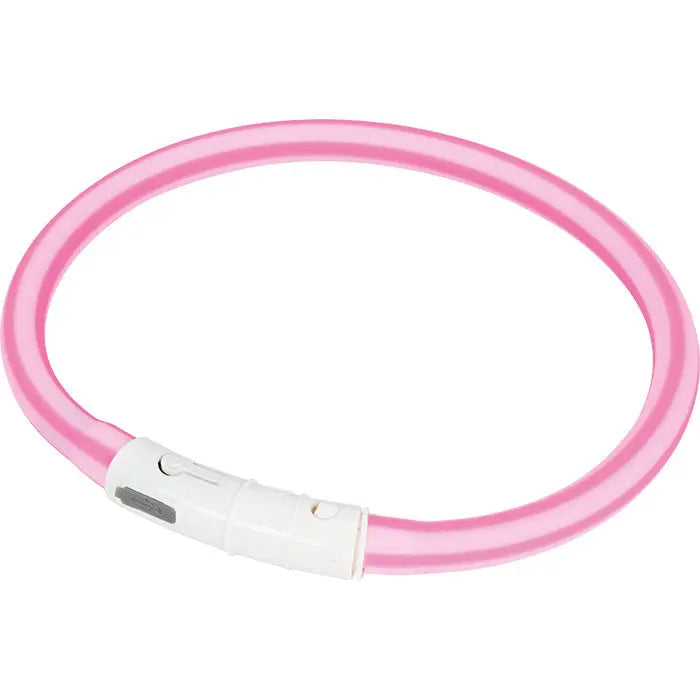 Lyshalsbånd Blinking Silikone 45 cm pink stribet