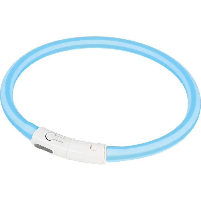 Lyshalsbånd Blinking Silikone 65 cm blå stribet