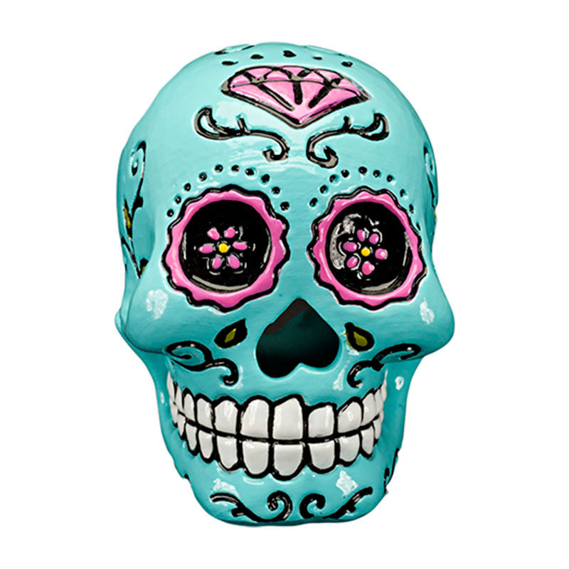 Akvariedek. Sugar Skull Kraniumm 6,9x5,72x7,62 cm blå