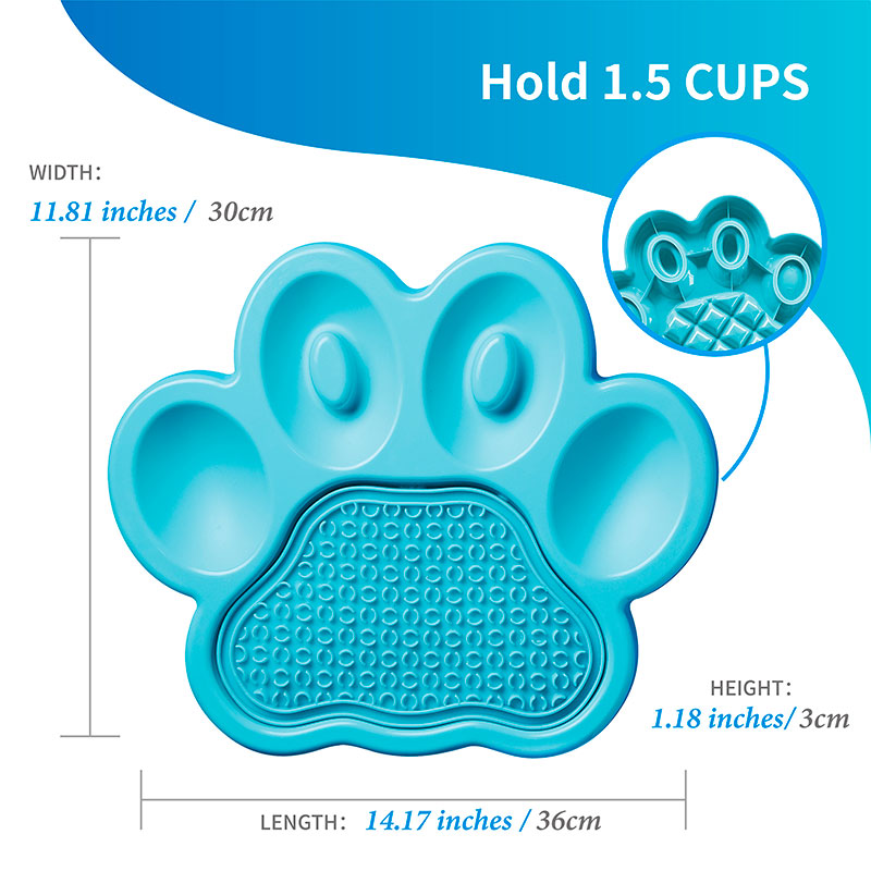 Slow Feeder Lick Pad 36x30x3 cm blå