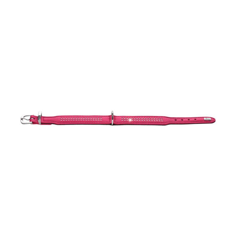 Læderhalsbånd Diamond Petit Pink