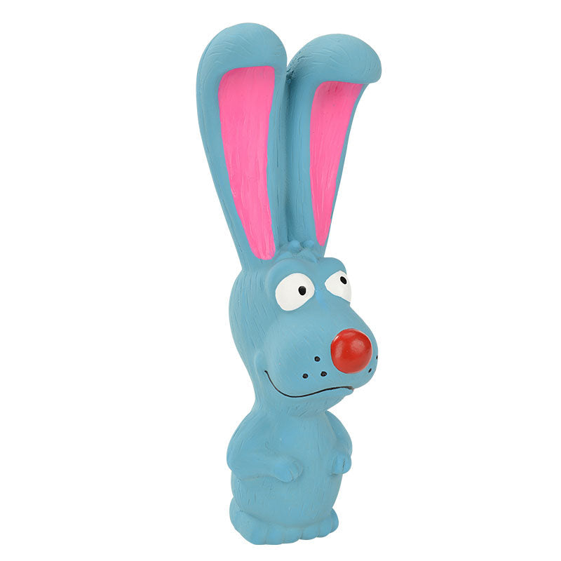 Latexlegetøj hare 17 cm blå