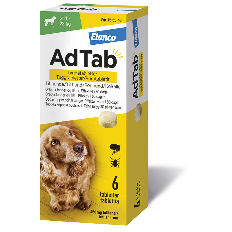 Flåt- & loppemiddel tabletter hund 11-22 kg - 6 tabletter