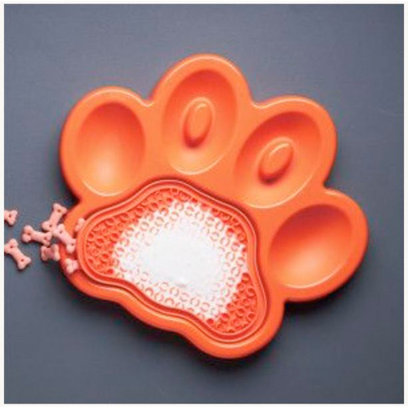 2-in-1 slow feeder & slikkemåtte easy orange